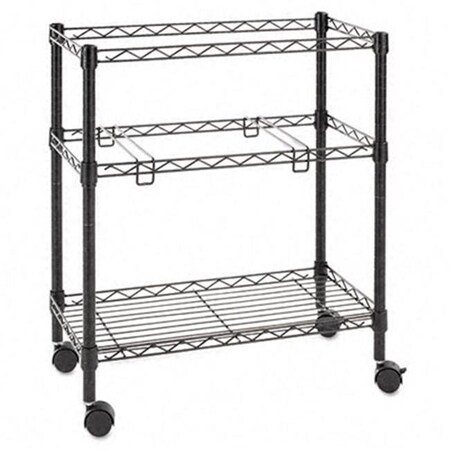 Alera Alera FW601426BL Two-Tier Rolling File Cart  26w x14d x 30h  Black FW601426BL